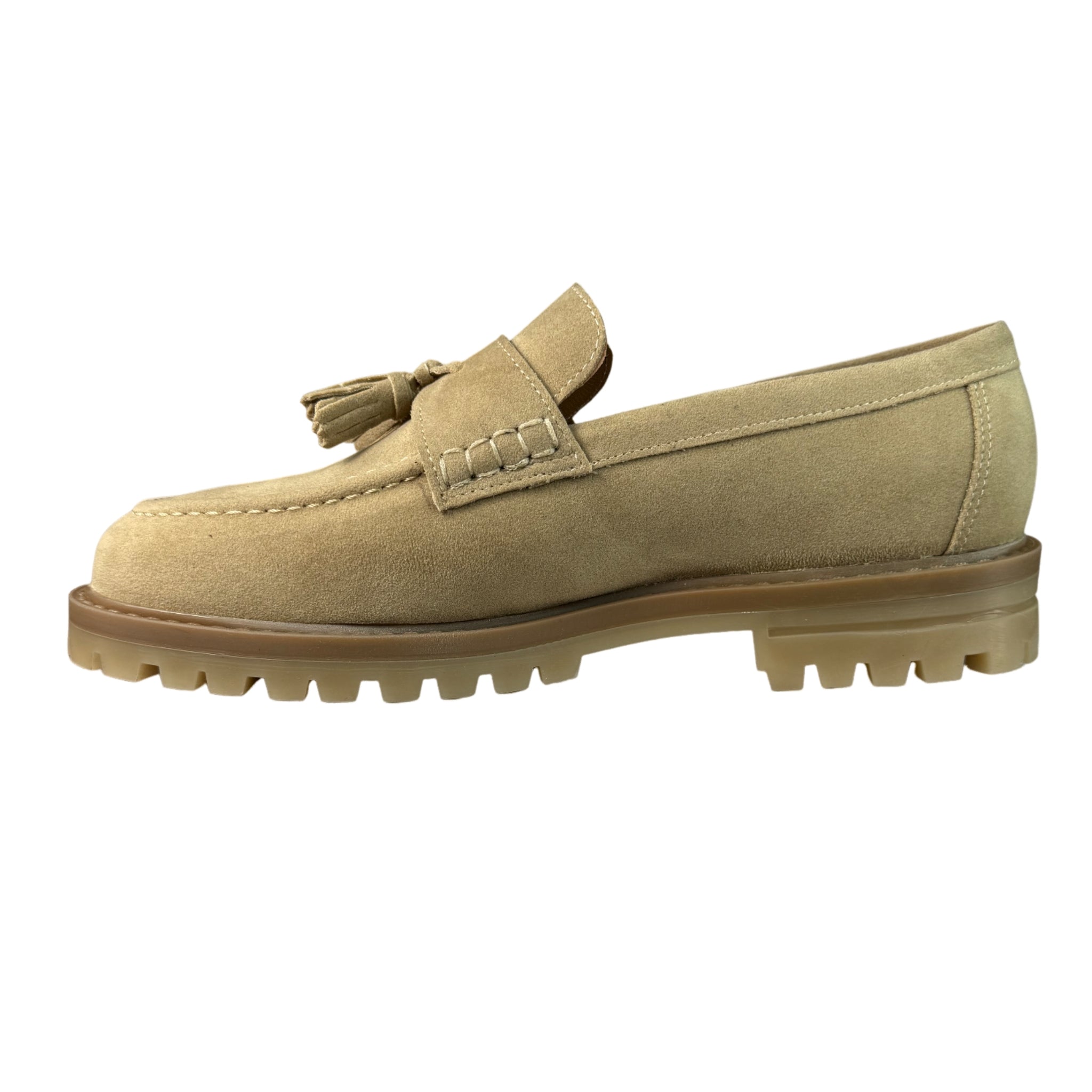 Filo Taupe Suede Tassel Moccasin