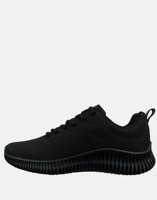 Skechers Leather Black Geo Ladies Sneaker