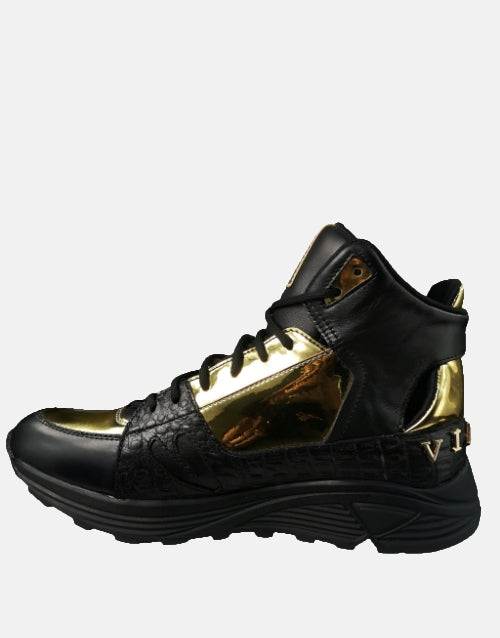 Vialli Matteo Black Gold Mid Sneaker
