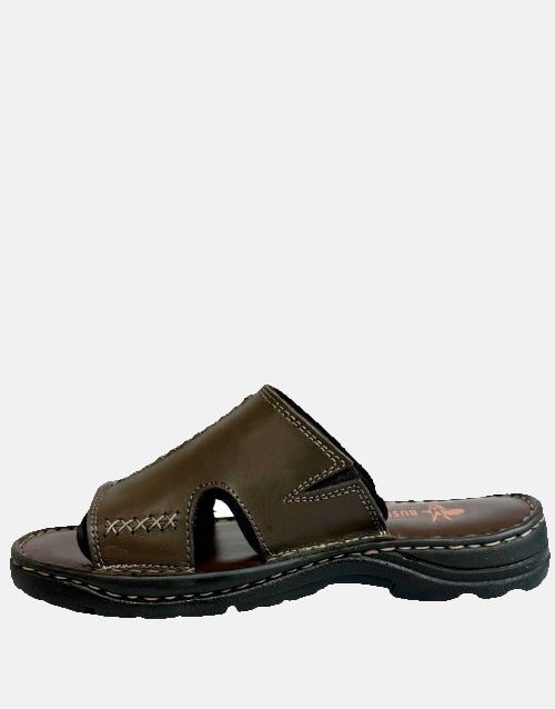 Bushveld Genuine Leather Brown Slide Sandal