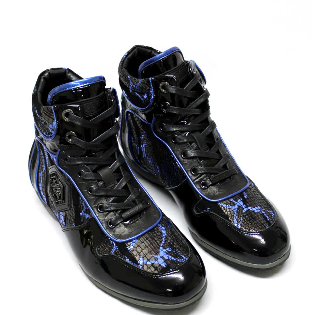 ENRICO COVERI Italian Black Blue Leather  Boot
