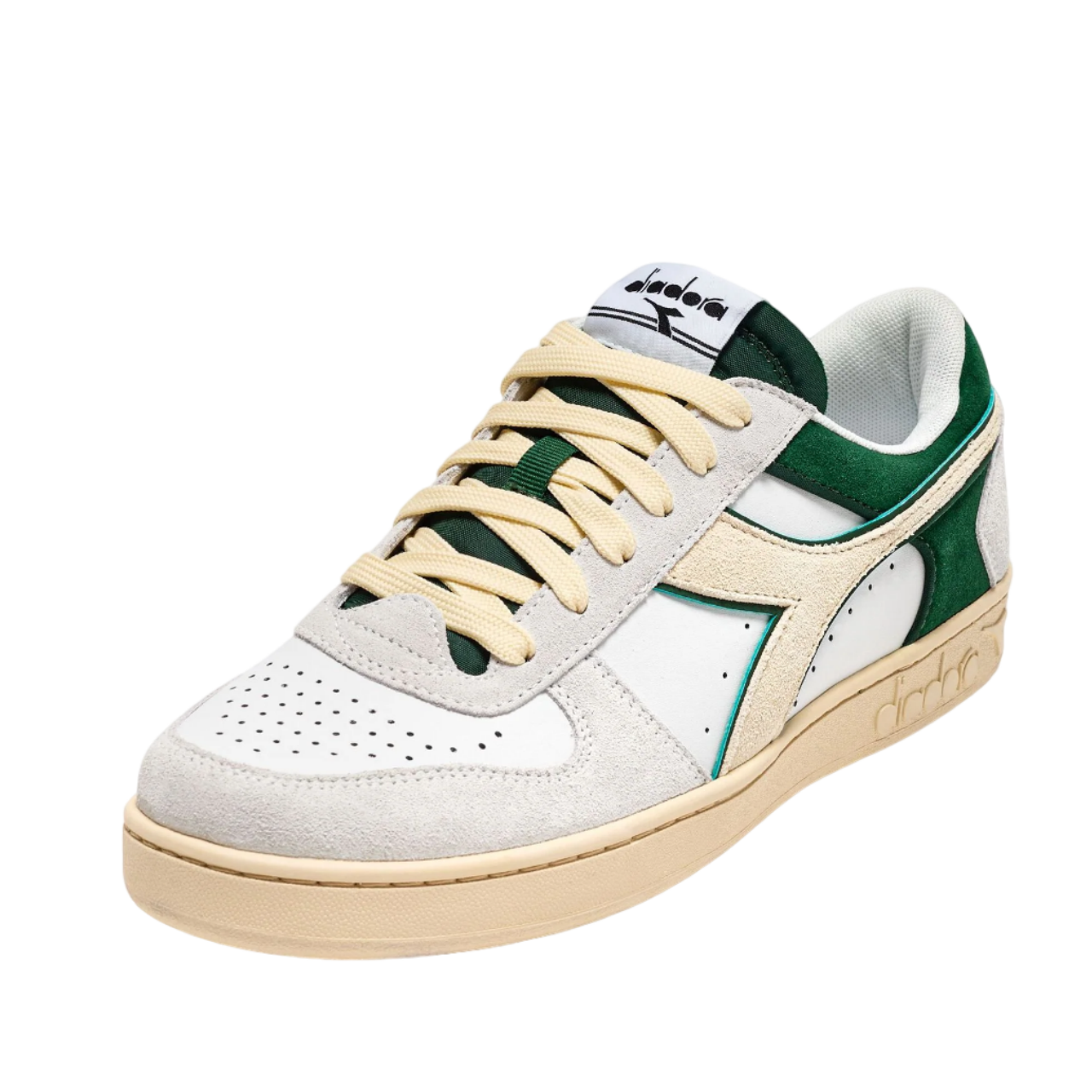 DIADORA Leather Green White Magic Basket Lo Sneaker