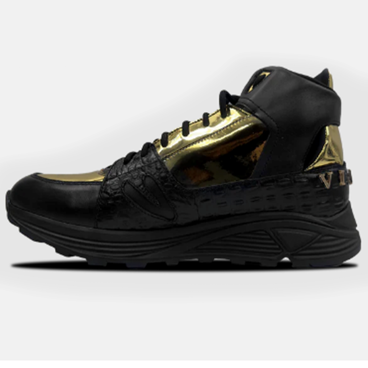 Vialli Matteo Black Gold Mid Sneaker