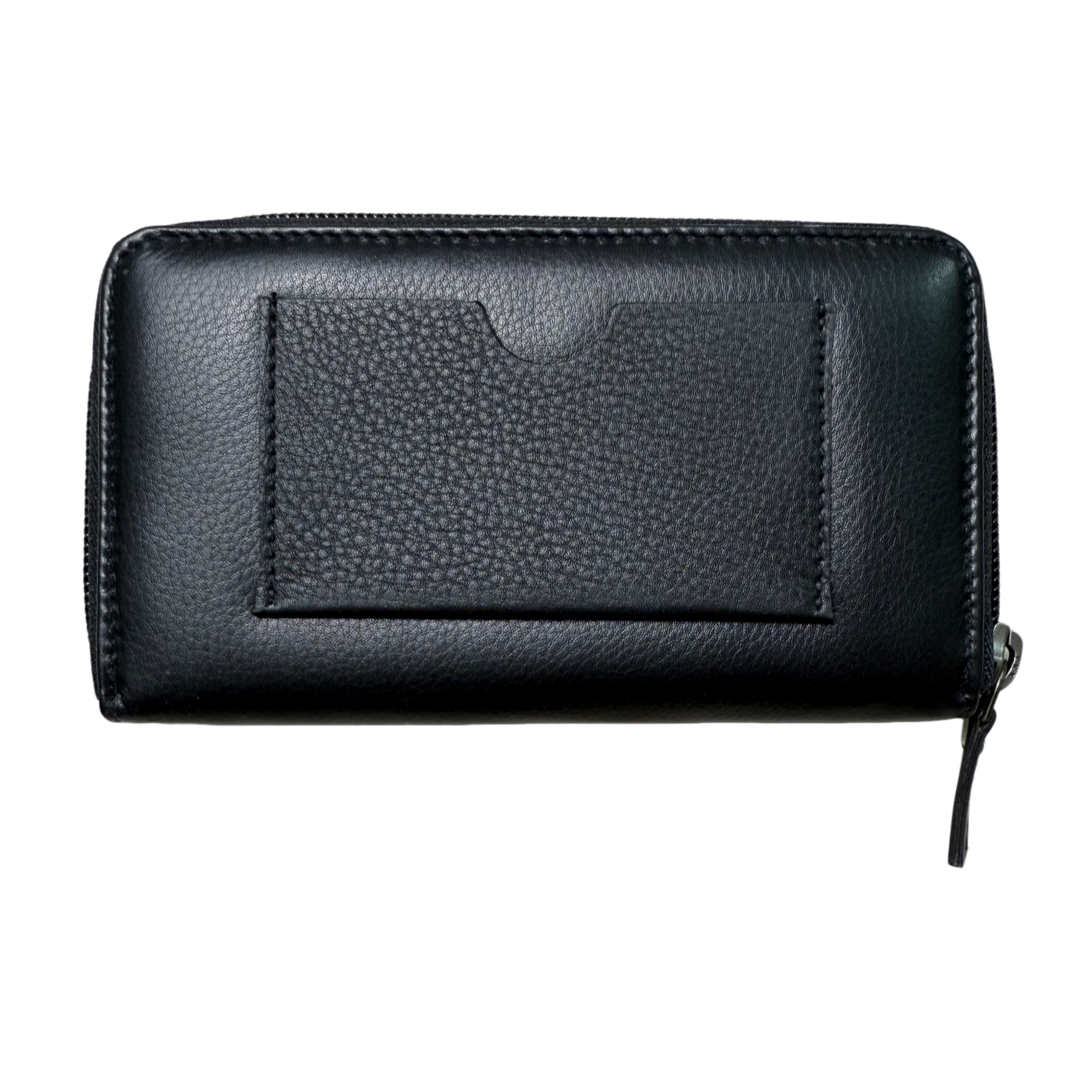 Busby Genuine Leather Thatcher Medium Zip Black Wallet