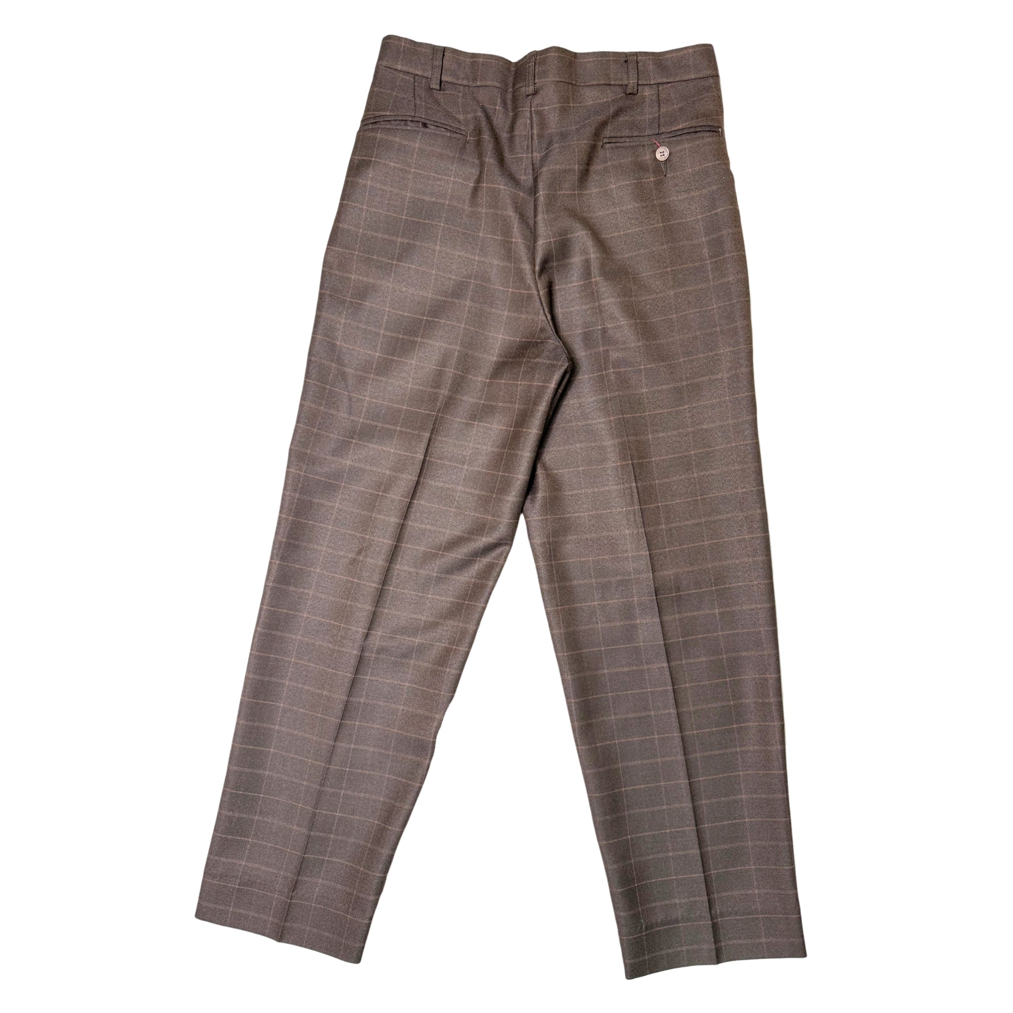 Navada Choc Brown 2 Pleat check Trouser