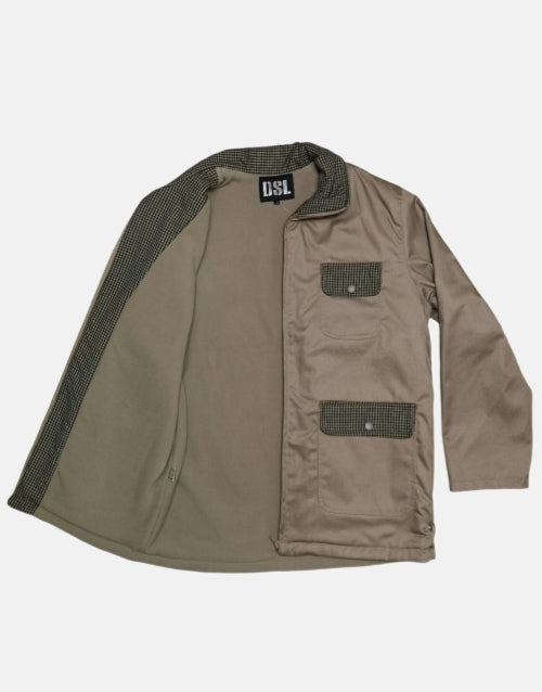 DSL Check Khaki Furline  Jacket