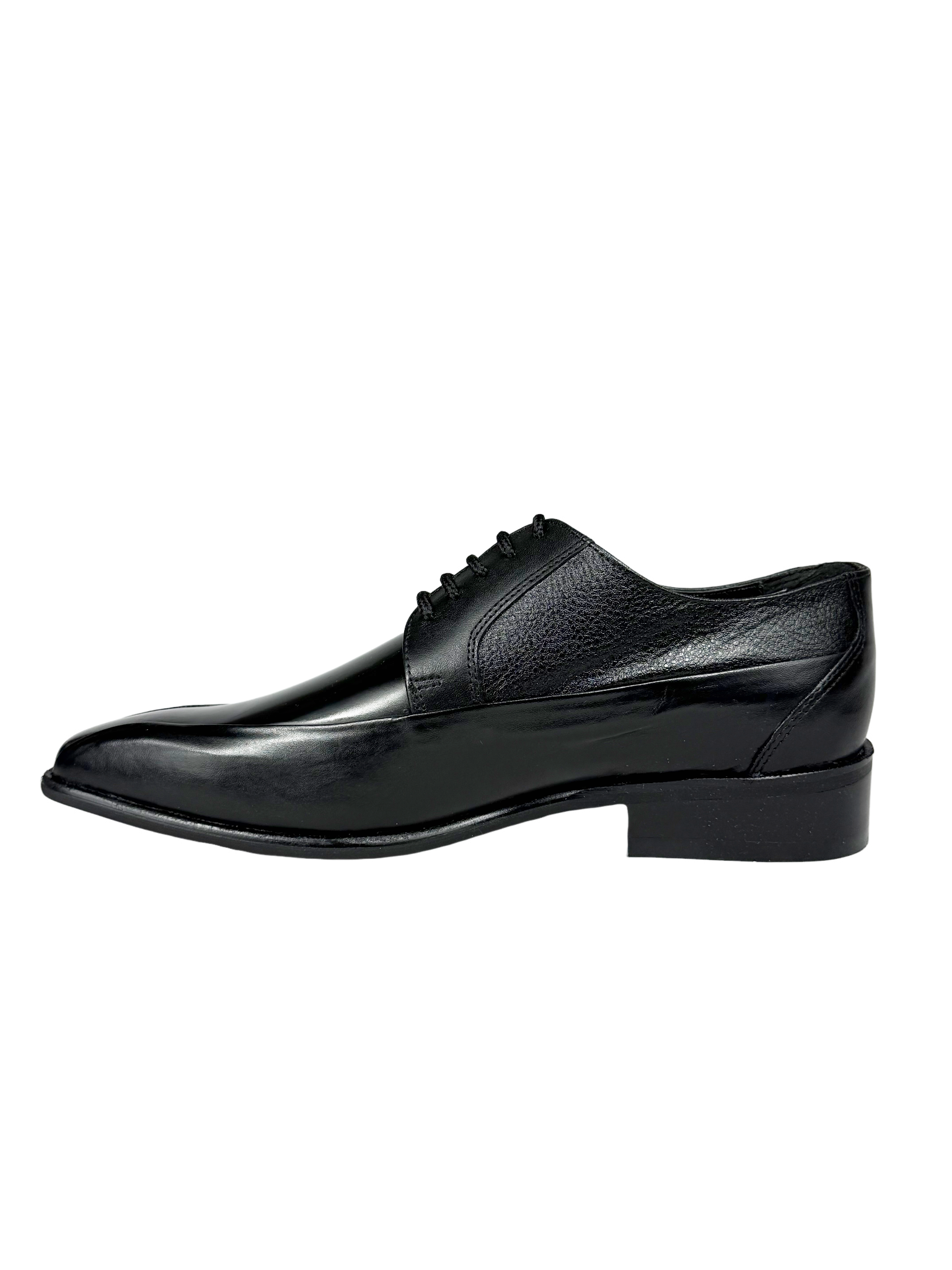 John Drake Leather Black Tramline Lace Up Shoe