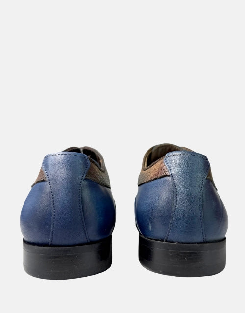 Calvano Formal Mens Two Tone Blue/Brown shoe