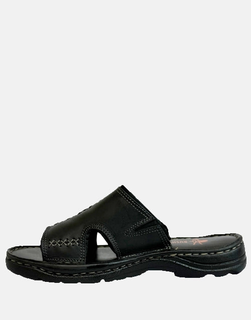 Bushveld Genuine Leather Black Slide Sandal