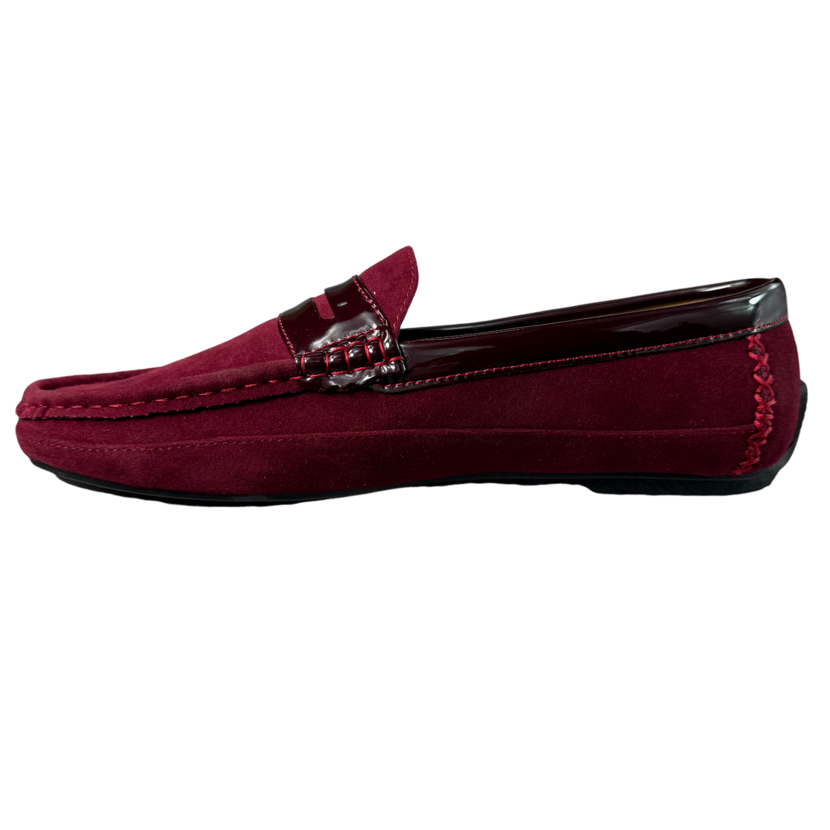 P CROUCH & CO Burgundy Driver Moccasin