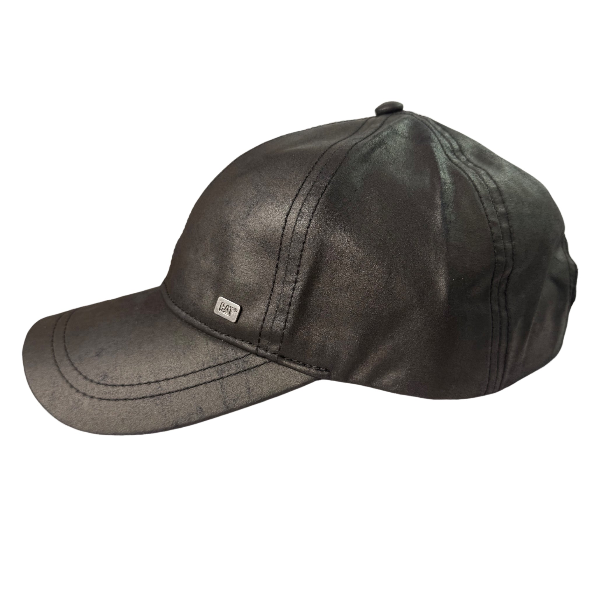 Caterpillar Faux Black Leather Cap
