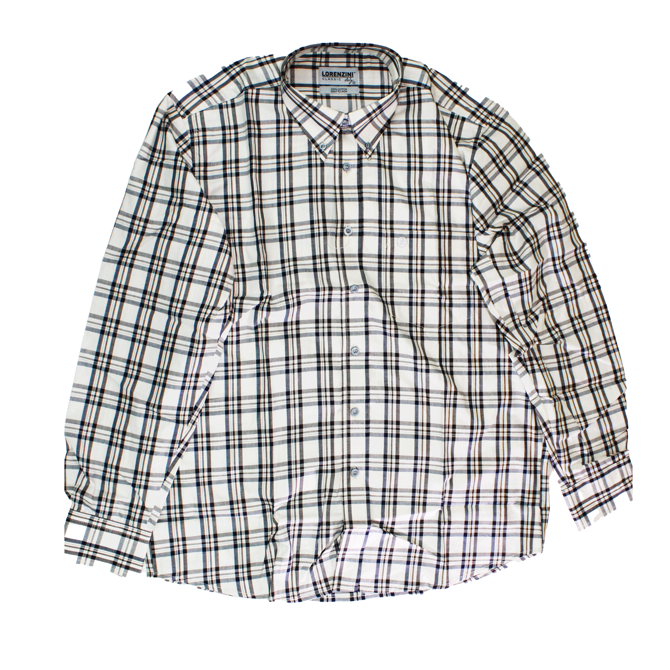 LORENZINI Cream Checkered L/S Shirt