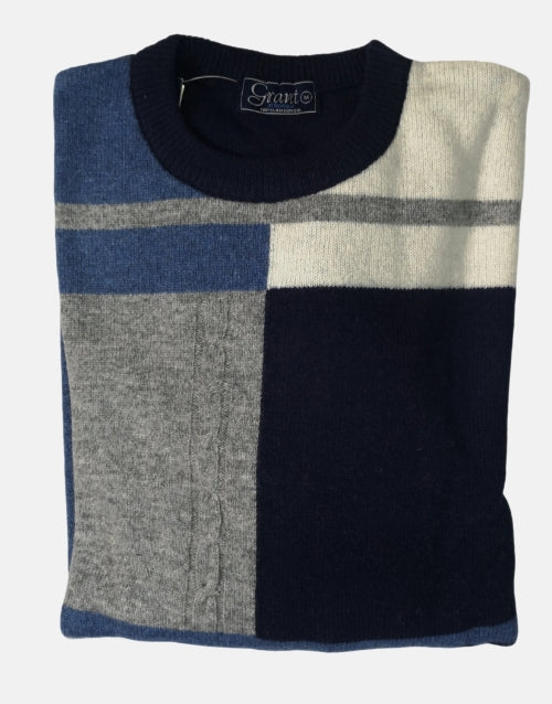 Grant of Scotland  Block Navy Lambs Wool Knitwear