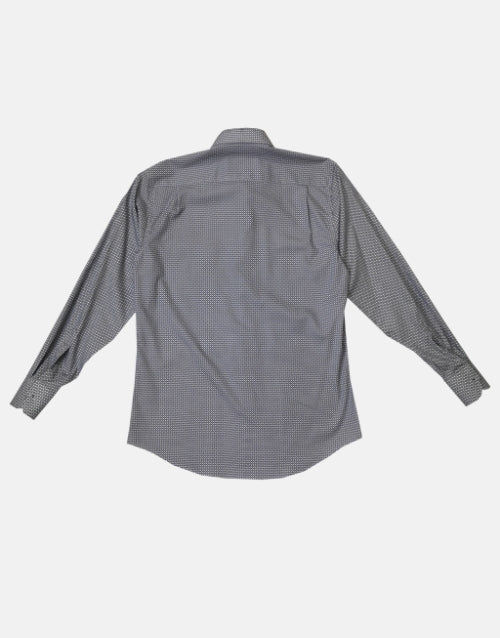 Rossini Navy Blue White Pattern LS Shirt