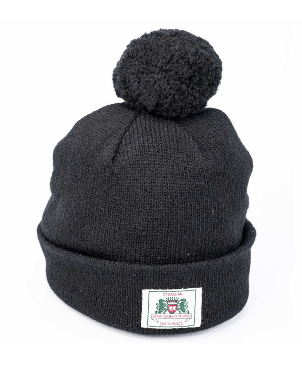STRACHAN & MYBURGH 100% WOOL Black Beanie