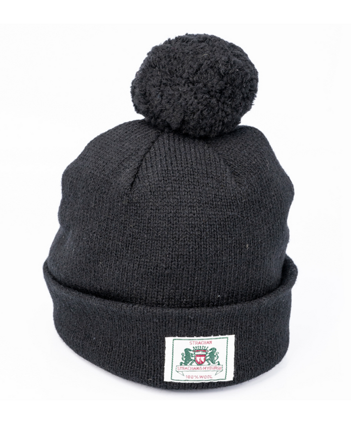 STRACHAN & MYBURGH 100% WOOL Black Beanie