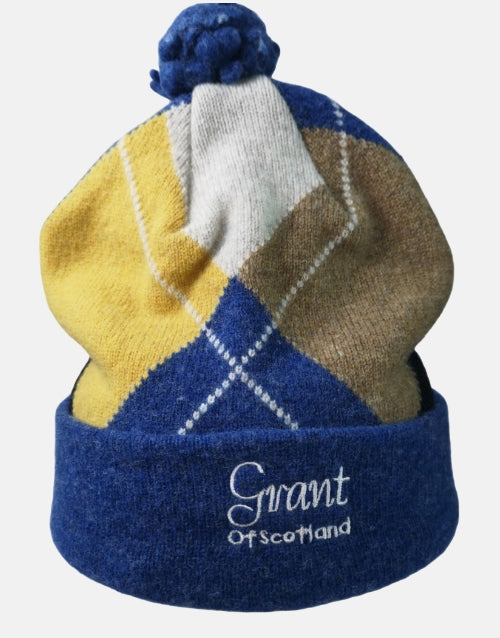 Grant of Scotland Navy Blue Argyle Beanie