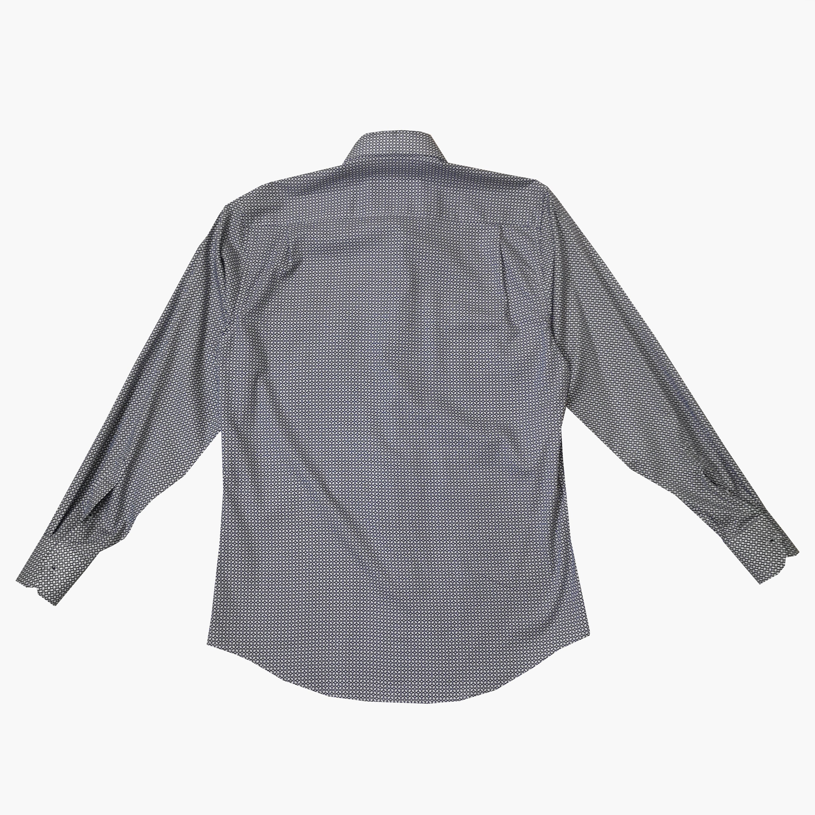 Rossini Navy Blue White Pattern LS Shirt