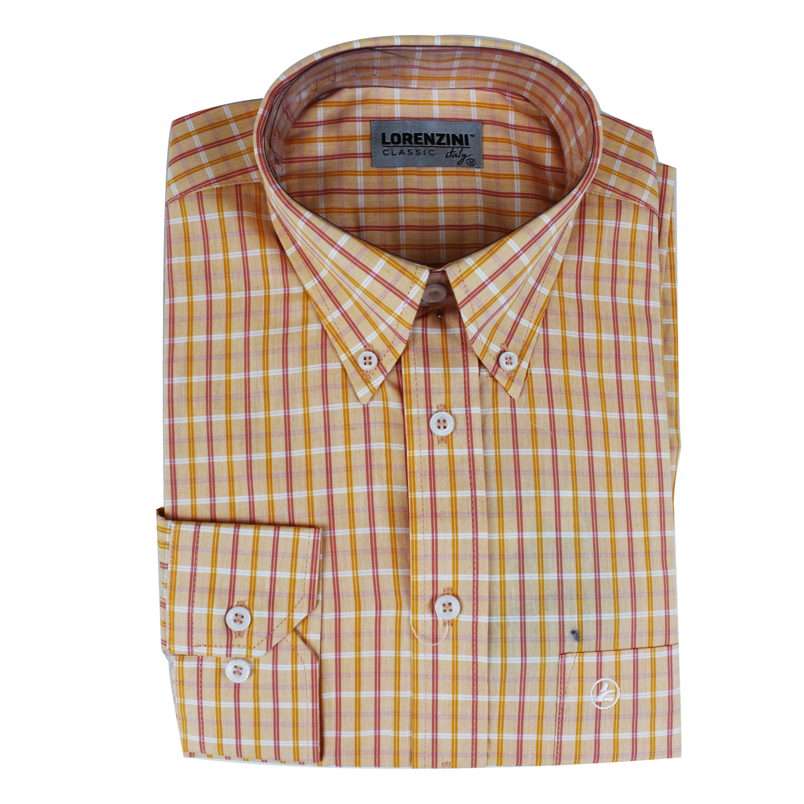 LORENZINI Orange Checkered L/S Shirt
