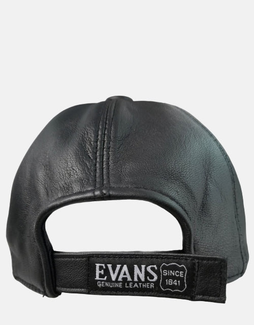 EVANS Black Leather Cap