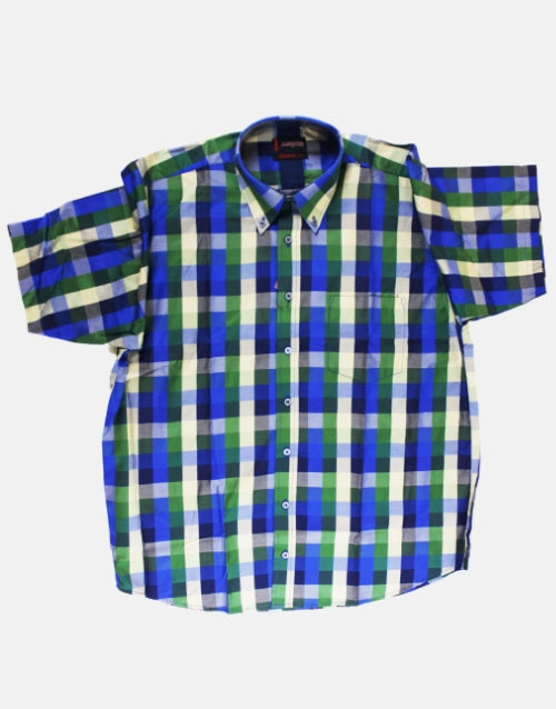 AERO Green/Beige/Blue Checkered S/S Shirt
