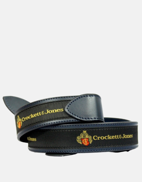 Crockett & Jones Navy Leather Belt