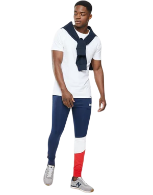 Diadora Slim Track Pants Navy & Red
