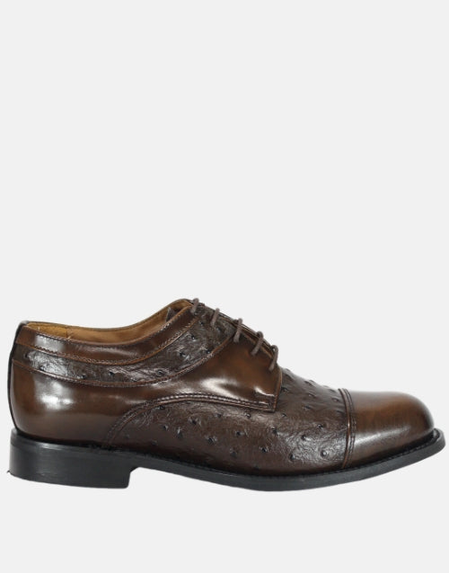 Bishop Leather Walnut Ostrich Shoe