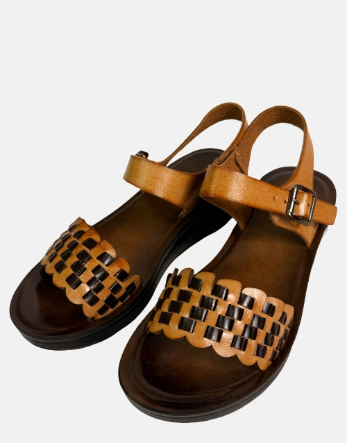 Ladies Carlo Bossi Platform Beige Brown Sandals