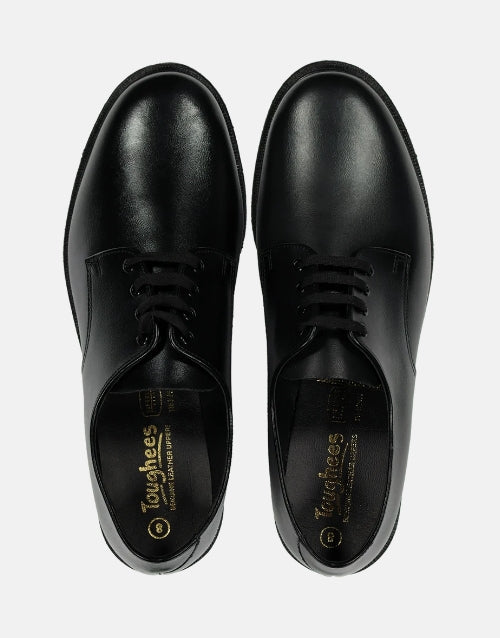 Toughees Leather Black School Shoes