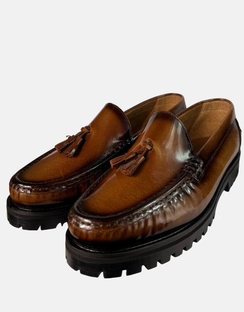 John Drake Leather Honey Tan Moccasin