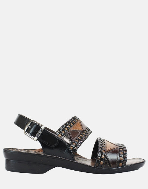 Rodrigo Black Multi Leather Sandal