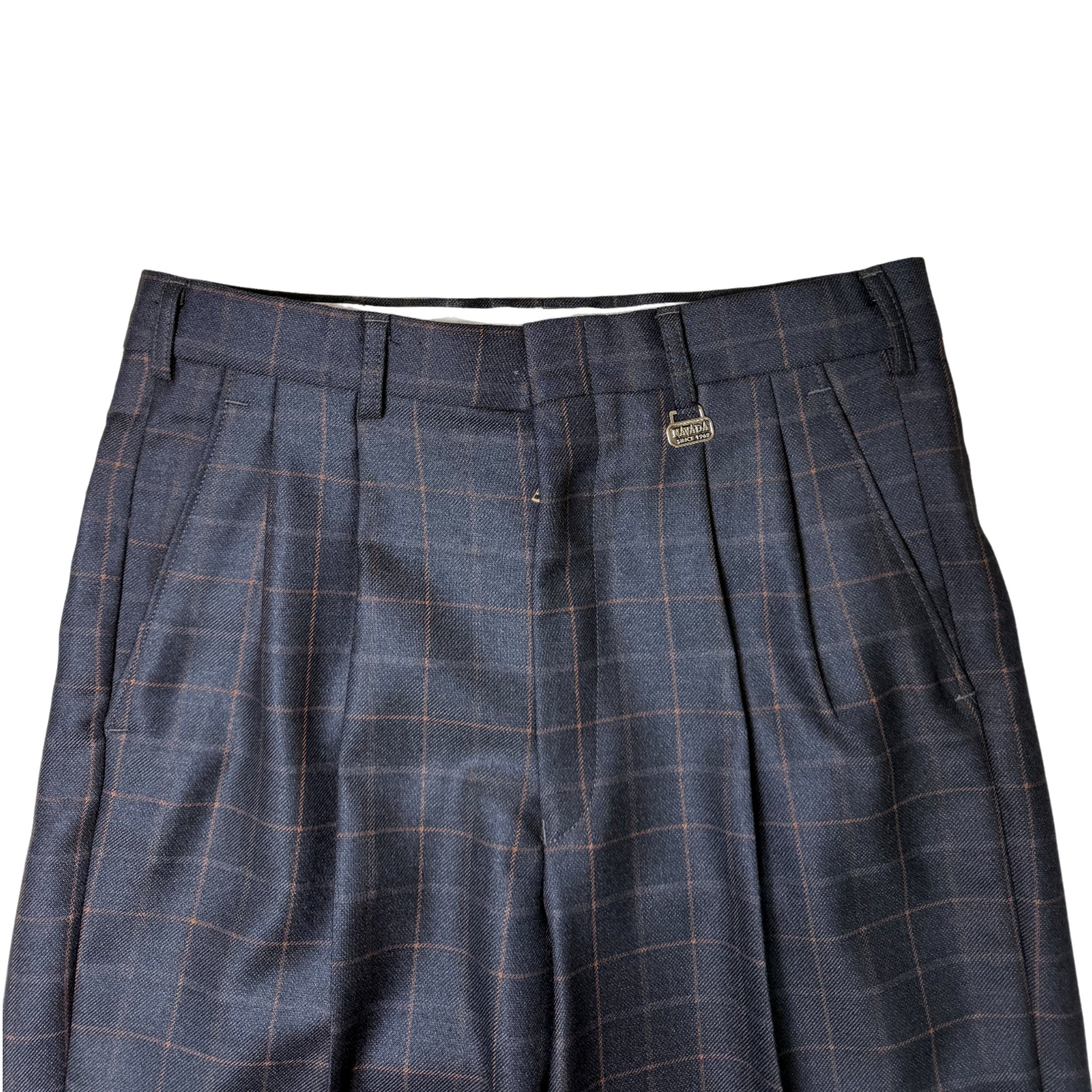 Navada Charcoal 2 Pleat Check Trouser