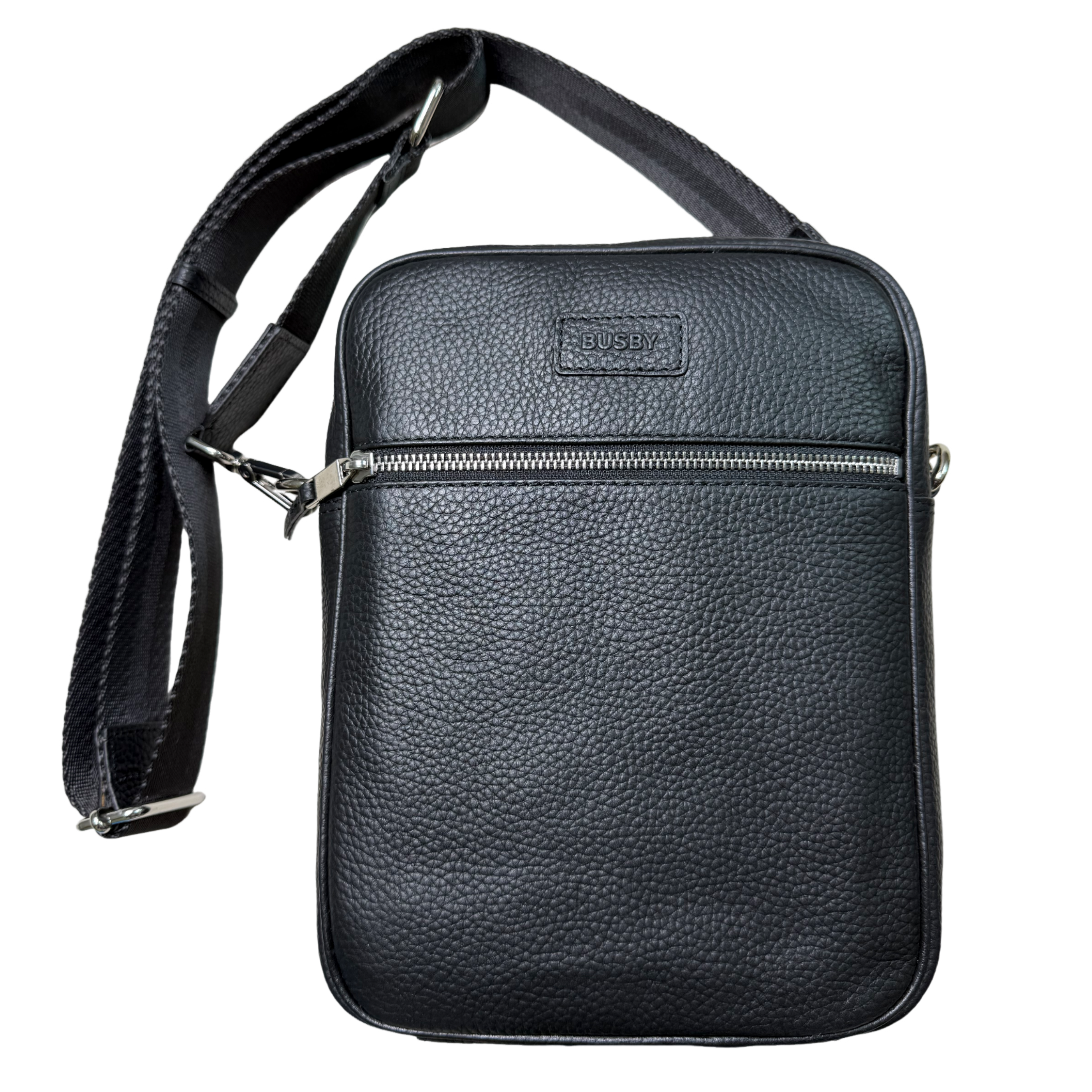 Busby Genuine Leather Black Crossbody Bag
