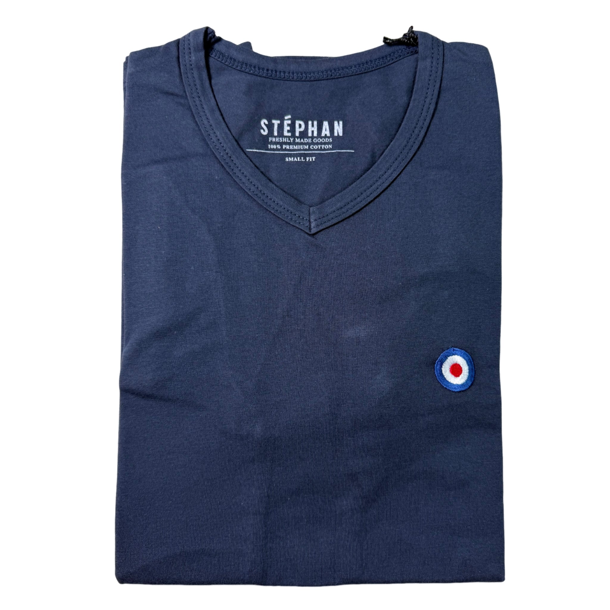 Stephan V Neck Navy Tee