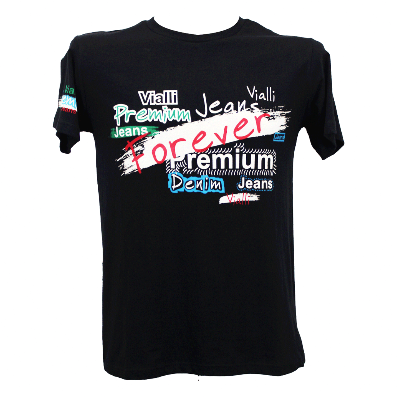 Vialli Logo Fashion Icon  LALLA Black T-Shirt