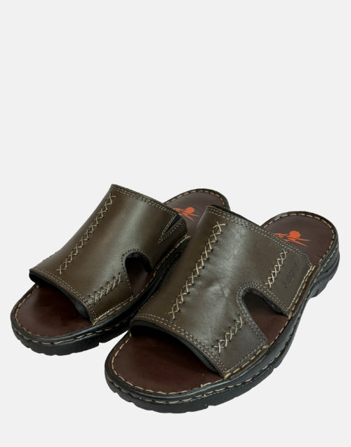 Bushveld Genuine Leather Brown Slide Sandal