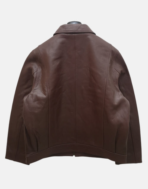 Pointer Original Leather Bunny Zip Burgundy Jacket
