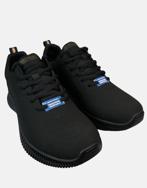 Skechers Leather Black Geo Ladies Sneaker