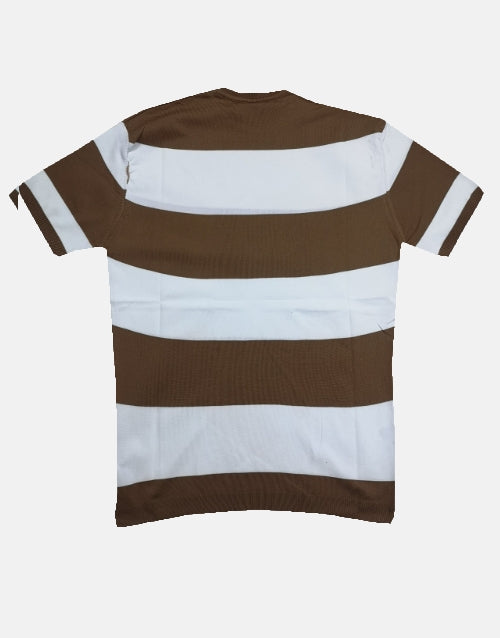 KNITWEAR SS BROWN STRIPE