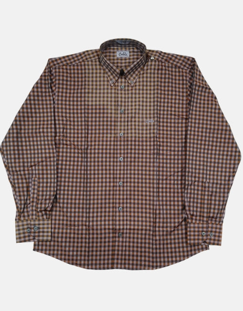 Aero Cable LS Brown Check Shirt