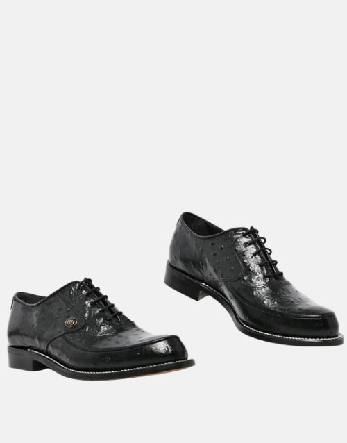 Barker Maxwell Black Ostrich Leather Shoe