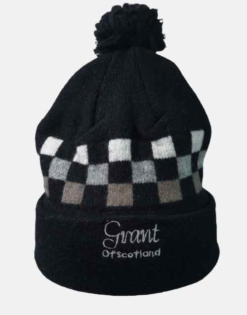 Grant of Scotland Black Check Beanie