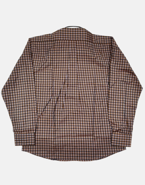 Aero Cable LS Brown Check Shirt