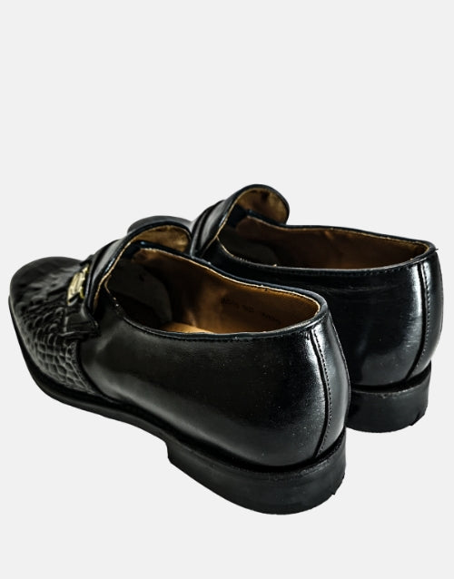 Bishop Leather Croc Black Mocassin