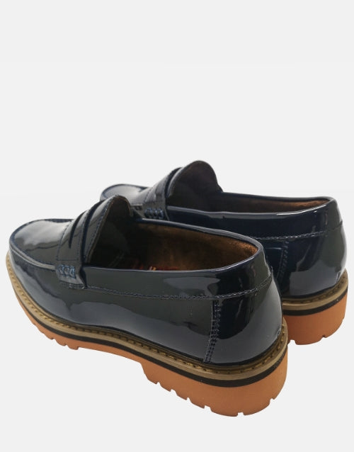 K Star 7 Patent Leather Navy Moccasin