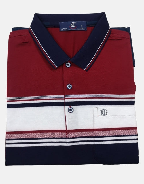 KG Red/Navy Blue And White Stripped Golfer