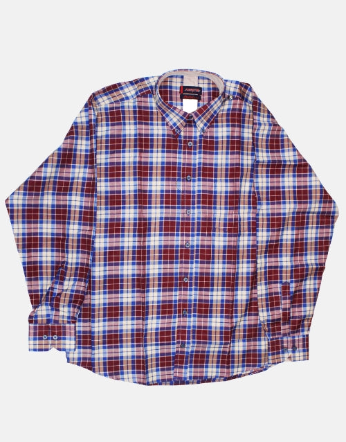 AERO LS Check Burgundy Shirt