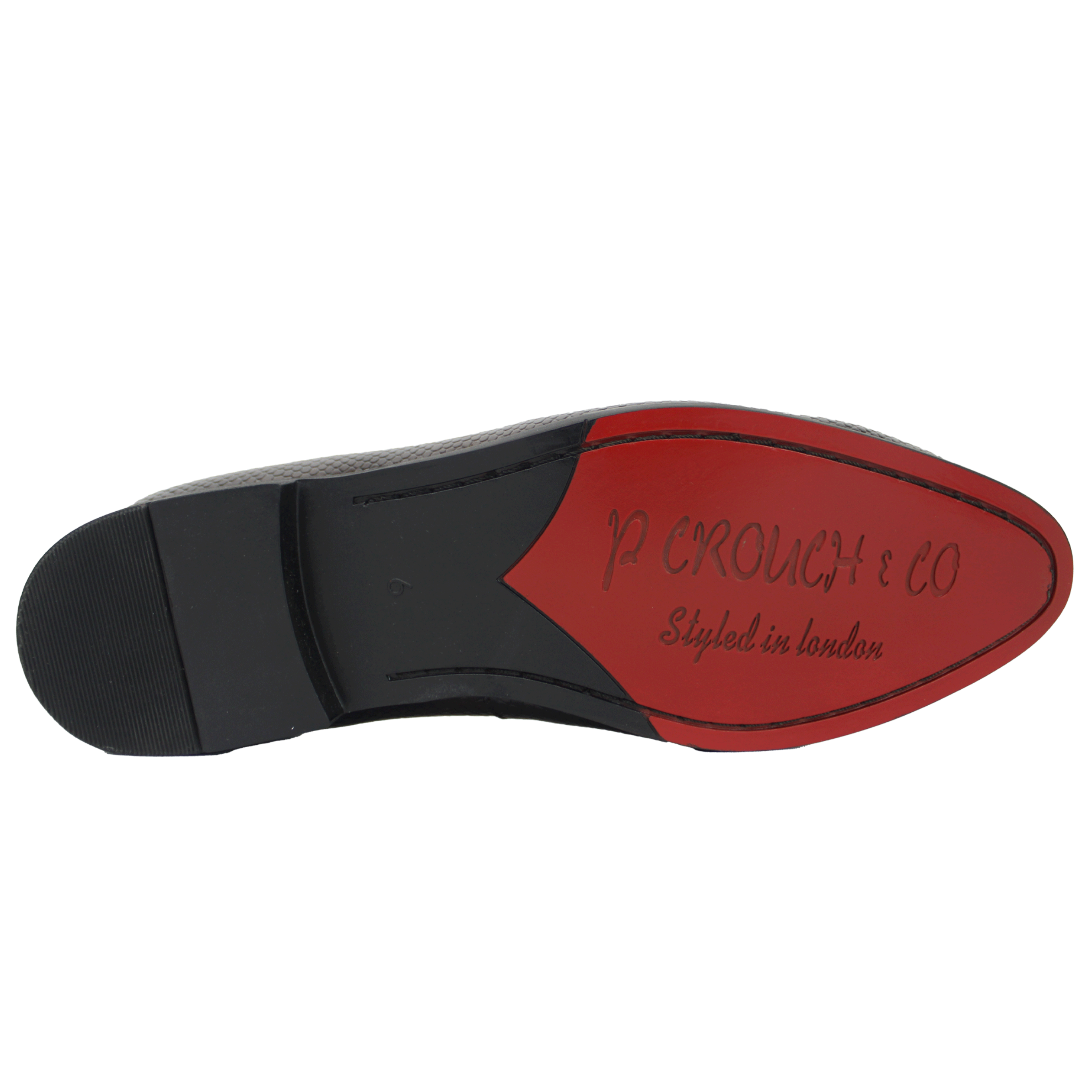 P CROUCH Choc Brown Croc Tassle Moccasin