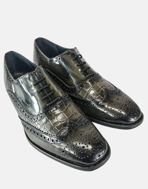 Johnston & Murphy Grey Brogue Croc